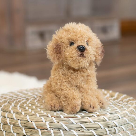 Labradoodle Plush Dog Toy 5.5 Inch Light Brown Beanbag Stuffed Animal for Kids - Picture 4 of 7